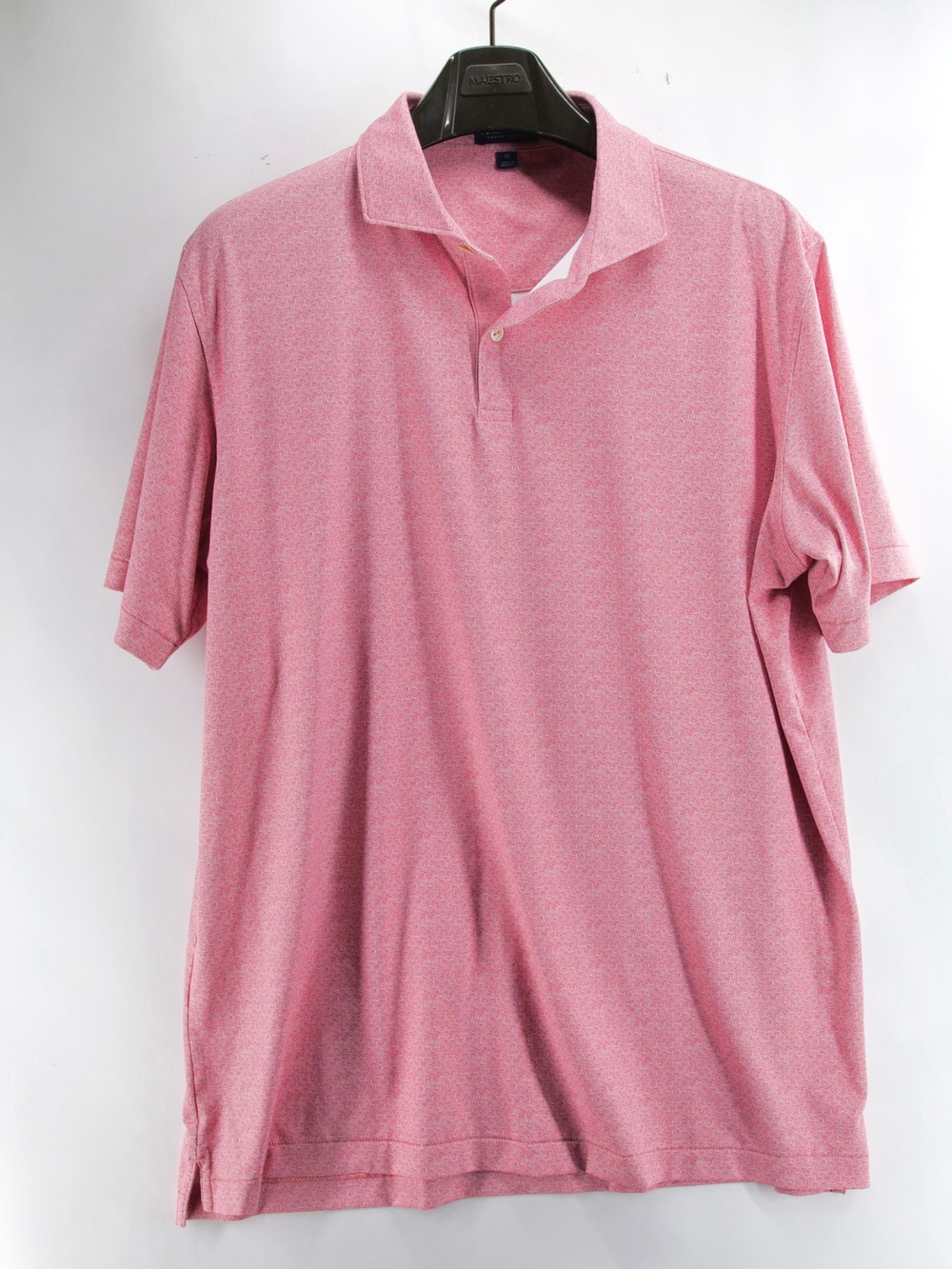 Peter Millar Crown Crafted Mens XL Polo All Over Print Drinks Pink Casual Golf